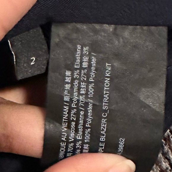 Theory Staple Houndstooth Eco Knit Brown Slim Fit Academia Preppy Blazer Sz 2 - Picture 6 of 8